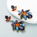 Fashion colored diamond series multilayer alloy diamondstudded glass diamond geometric flower earringspicture13