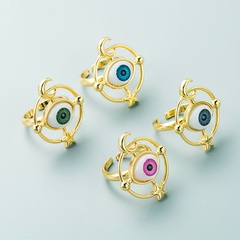 Europäische und amerikanische Mode Devil's Eye Kupfer vergoldeter Ring Verstellbarer Ring