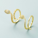 trend cute new copper microinlaid zircon snakeshaped winding ring ins cold wind open ringpicture8