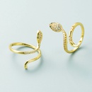 trend cute new copper microinlaid zircon snakeshaped winding ring ins cold wind open ringpicture10