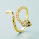 trend cute new copper microinlaid zircon snakeshaped winding ring ins cold wind open ringpicture12