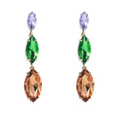 Fashion color diamond series alloy diamond multilayer willow leaf glass diamond earringspicture17