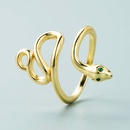 European and American fashion copperplated gold microinlaid zircon geometric snake snake ringpicture11