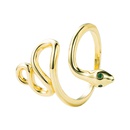 European and American fashion copperplated gold microinlaid zircon geometric snake snake ringpicture13