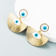 ins wind European and American fan-shaped alloy oil drop eye earrings bohemian ethnic earrings