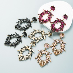 exaggerated hollow flower diamond earrings retro temperament baroque earrings wholesale