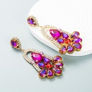 Fashion Color Diamond Series Alloy Rhinestone Geometric Flower Earrings Exaggerated Earringspicture13
