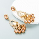 Fashion Color Diamond Series Alloy Rhinestone Geometric Flower Earrings Exaggerated Earringspicture14