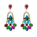 Fashion Color Diamond Series Alloy Rhinestone Geometric Flower Earrings Exaggerated Earringspicture15