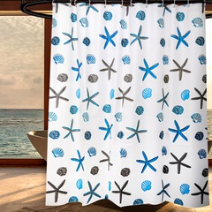 cortina de ducha de partición impermeable y a prueba de moho de estrella de mar