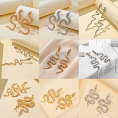 fashion metal exaggerated snake earrings ins cold wind trend hip hop snake earrings wholesale