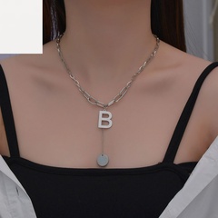 European American exaggerated titanium letter necklace clavicle wholesale
