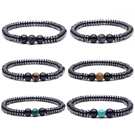 2021 nouveau bracelet de perles de combinaison de pierres givrées en pierre noire's discount tags