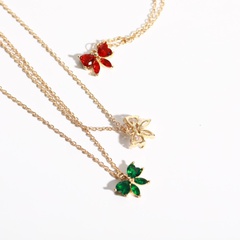Fashion butterfly zircon necklace simple copper necklace