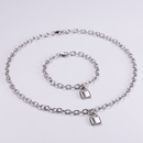 jewelry wholesale classic stainless steel romantic love lock bracelet necklace setpicture9