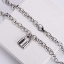 jewelry wholesale classic stainless steel romantic love lock bracelet necklace setpicture12