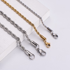 Fashion geometric stainless steel twist chain necklace wholesale