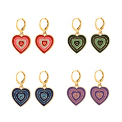 new style creative personality heart dripping oil earrings ear jewelry wholesale