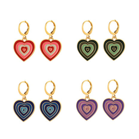 new style creative personality heart dripping oil earrings ear jewelry wholesale's discount tags