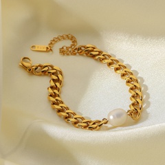 nouveau bracelet de perles de chaîne cubaine en acier inoxydable à la mode