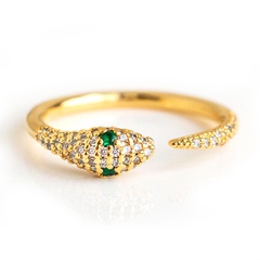 European and American fashion copper-plated 18k gold micro-inlaid zircon snake ring