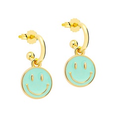 smiley face dripping oil earring creative earrings