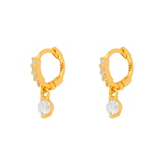 fashion drop-shaped earrings European and American trend round zircon earrings women