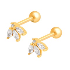 Korean crown ear bone nails fashion personality screw earrings