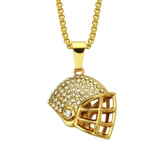 Neue Halskette Hip-Hop-Halskette diamantbesetzte Mode-Football-Helm-Legierungshalskette