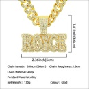Personality full diamond threedimensional letter Cuban chain alloy necklacepicture8