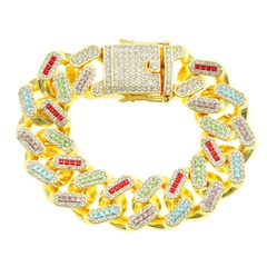 European and American full diamond Cuban chain bracelet