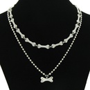 Fashion creative full drill bone splicing clavicle chain doublelayer chain necklacepicture7