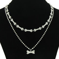 Fashion creative full drill bone splicing clavicle chain double-layer chain necklace