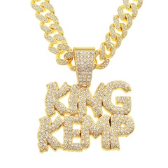 Fashion creative stitching full diamond letter alloy necklace