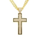 Fashion full diamond cross pendant Cuban chain alloy necklace wholesalepicture7