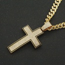 Fashion full diamond cross pendant Cuban chain alloy necklace wholesalepicture10