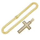 Fashion full diamond cross pendant Cuban chain alloy necklace wholesalepicture11