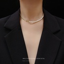European and American freshwater pearl clavicle titanium steel material plated 18K necklacepicture7