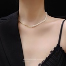 European and American freshwater pearl clavicle titanium steel material plated 18K necklacepicture8