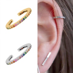 European and American creative 18k gold copper C-shaped ear clip wholesale