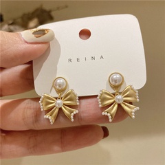 Bowknot Pearl Earrings Fashion Earrings Ear Jewelry
