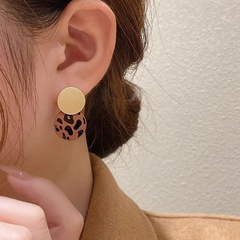 leopard print earrings autumn and winter 2021 new fashion earrings