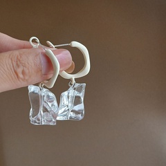 Korea's new irregular transparent acrylic earrings geometric earrings