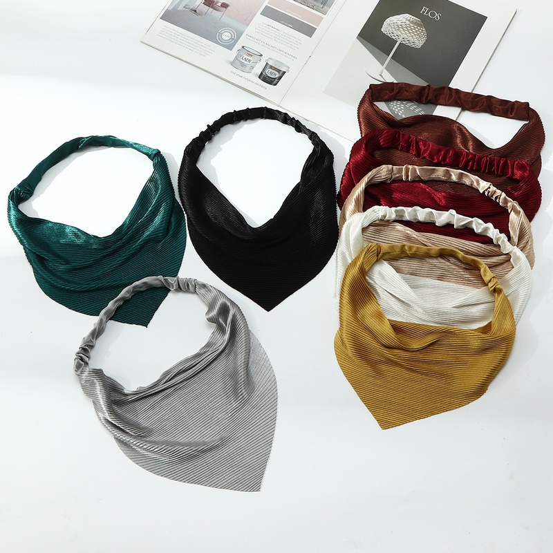 nouveau bandeau foulard triangle en mousseline de soie de couleur unie bandeau simple foulard bandeau lastique