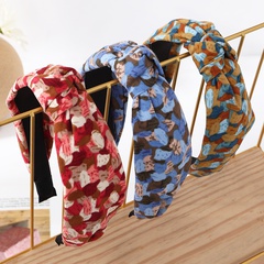 Autumn and winter knotted floral hair accessories Korean broad-brimmed headband wholesale