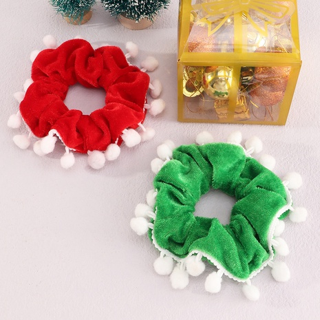 cute simple temperament Christmas style tassel head rope hair rope hair ring's discount tags