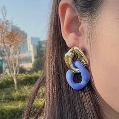 new personality O-shaped big earrings rhombus acrylic earrings