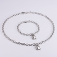 jewelry wholesale classic stainless steel romantic love lock bracelet necklace setpicture14
