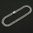 Fashion hip hop metal Cuban necklace thick pearl full diamond alloy necklacepicture17