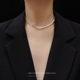 European and American freshwater pearl clavicle titanium steel material plated 18K necklacepicture13